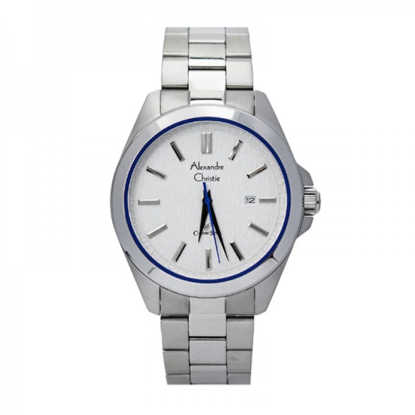 Alexandre Christie AC 8644 Silver White Blue Man MDBSSSLBU